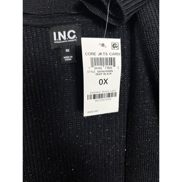 International Concepts Metallic Double-Breasted Cardigan Black Plus 0X NWT's - Picture 6 of 8